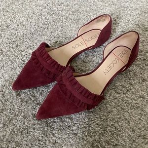 Suede Burgundy Flats
